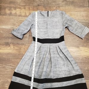 🍁3/4 Sleeve Grey/Black Dress